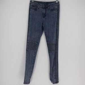 Carmar Women's Moto Skinny Jean Size 27 Steampunk Grunge Goblincore Stretch‎